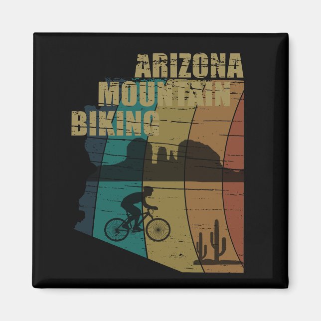 Arizona mountain biking vintage magnet (Front)