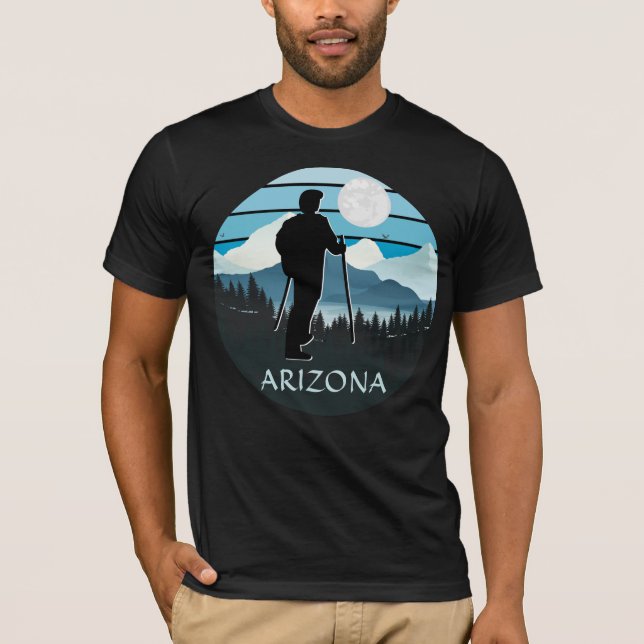Arizona Mountains Outdoors Hiking Retro T-Shirt (Front)