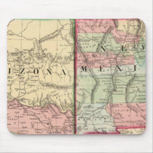 Arizona, New Mexico Map by Mitchell Mouse Pad