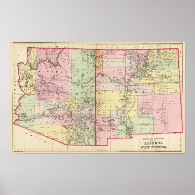 Arizona, New Mexico Poster (Front)