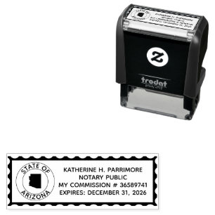 Arizona Notary Public Self Inking Rubber Stamp