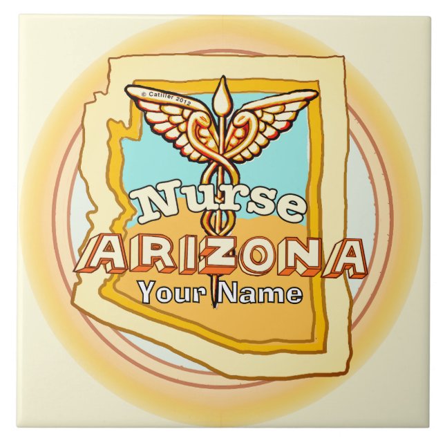 Arizona Nurse Caduceus Tile (Front)