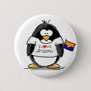 Arizona Penguin 6 Cm Round Badge
