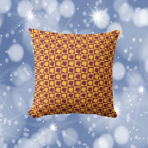 Arizona Pop Art Pattern Maroon Yellow Gold Cushion