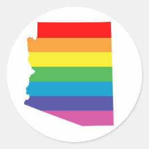 arizona pride rainbow striped flag classic round sticker