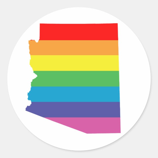 arizona pride rainbow striped flag classic round sticker (Front)