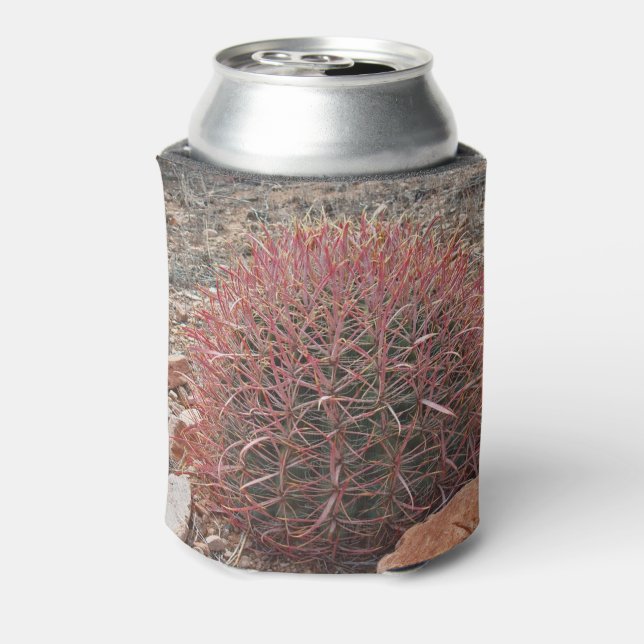Arizona Red Barrel Cactus Unique Desert Plant Can Cooler (Can Back)