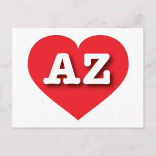 Arizona Red Heart - I love AZ Postcard