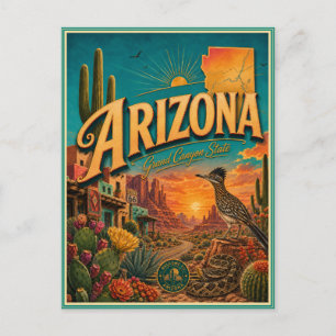 Arizona Retro Travel Souvenir Postcard