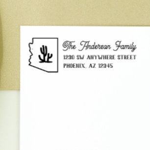 Arizona Return Address Cactus Stamp