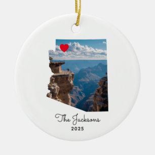 Arizona Road Trip Vacation Photo Red Heart Ceramic Ornament