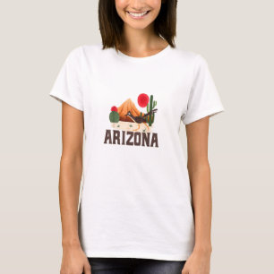 Arizona Roadrunner Retro Boho Desert Cactus T-Shirt