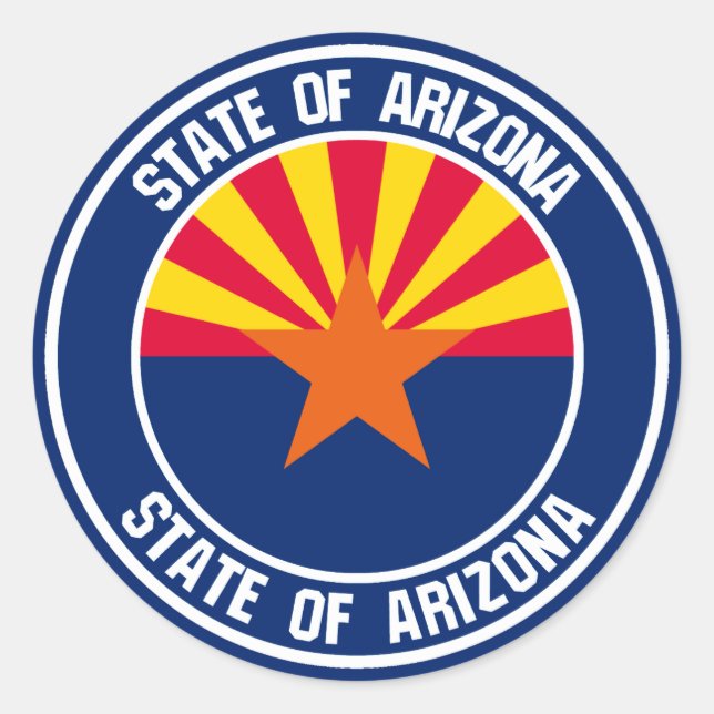 Arizona Round Emblem Classic Round Sticker (Front)