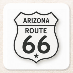 Arizona Route 66 Retro White Shield Coaster