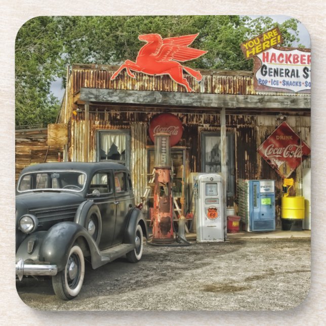 Arizona Route 66 rustic retro store Coaster (Front)