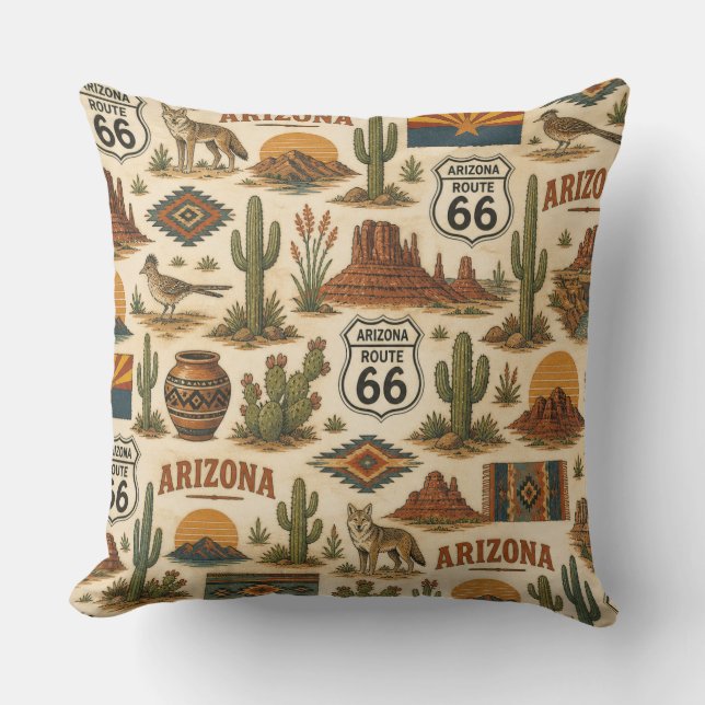 Arizona Route 66 Sofa Siesta Cushion (Front)