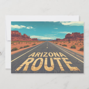 Arizona Route Desert Road Graphic Art Holiday Card