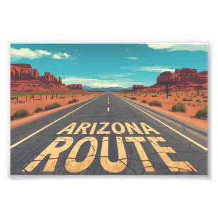 Arizona Route Desert Road Graphic Art Photo Print