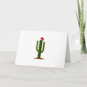 Arizona Saguaro Cactus Christmas Lights Holiday Card