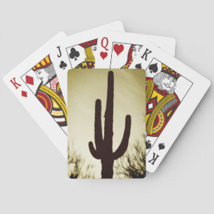 Arizona Saguaro Cactus Silhouette Bicycle Playing Cards