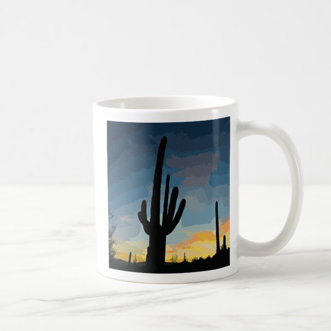 Arizona Saguaro Cactus Southwestern Sunset Coffee Mug (Right)