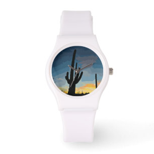 Arizona Saguaro Cactus Southwestern Sunset Watch
