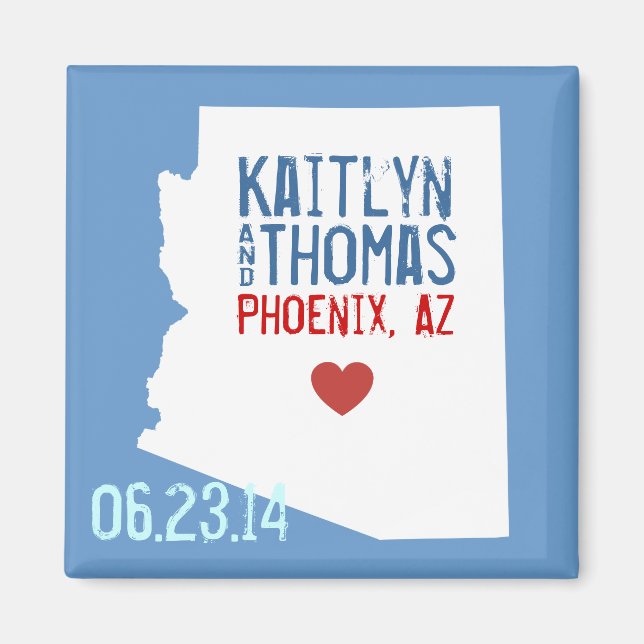 Arizona Save the Date - Customisable City Magnet (Front)