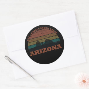 Arizona sedona Grand canyon landscape retro Classic Round Sticker