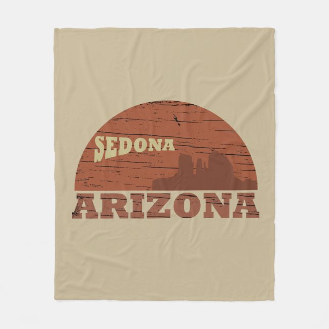 Arizona Sedona landscape az vintage Fleece Blanket (Front)