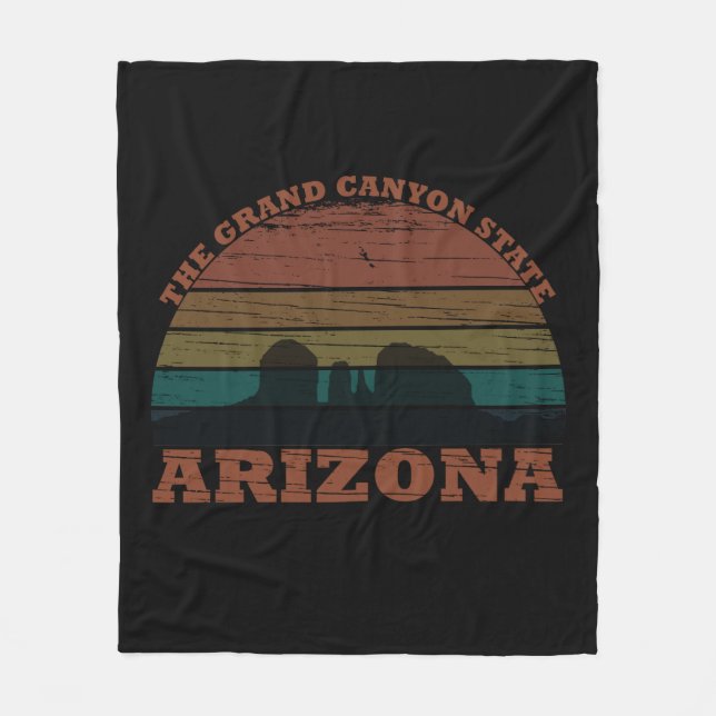 Arizona Sedona landscape az vintage Fleece Blanket (Front)
