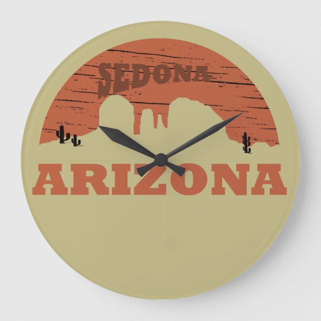 Arizona sedona landscape vintage az retro large clock (Front)