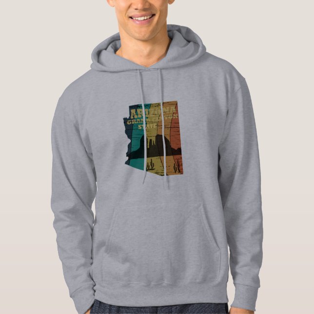 Arizona Sedona map grand canyon landscape retro Hoodie (Front)