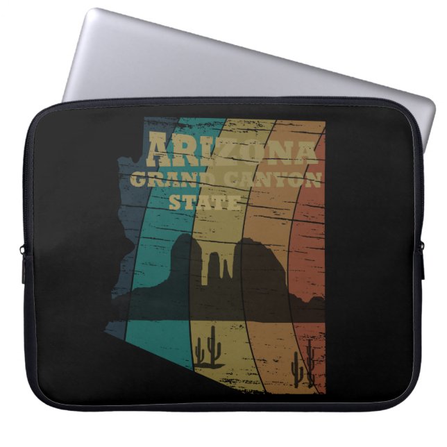 Arizona Sedona map grand canyon landscape retro Laptop Sleeve (Front)