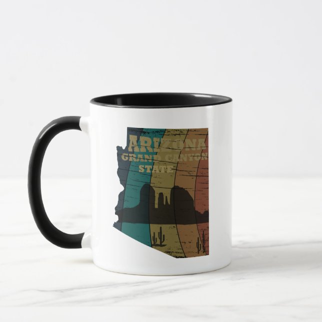 Arizona Sedona map grand canyon landscape retro Mug (Left)