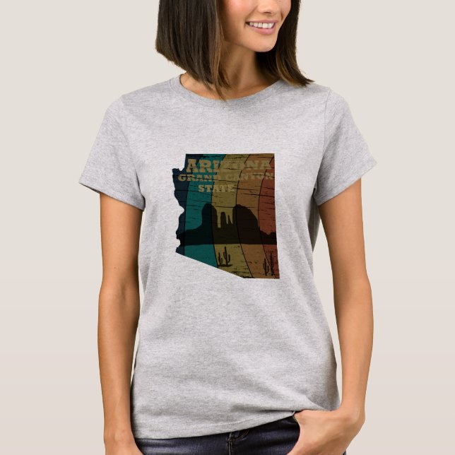 Arizona Sedona map grand canyon landscape retro T-Shirt (Front)