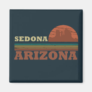 Arizona Sedona vintage sunset az retro Magnet
