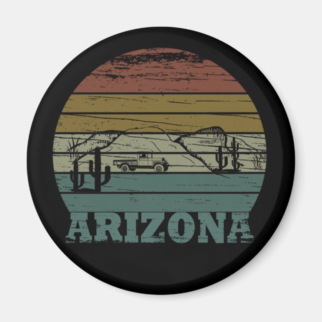 Arizona Sedona vintage sunset retro az Magnet (Front)