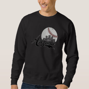 Arizona Skyline Arizona Baseball Cityscape Retro V Sweatshirt