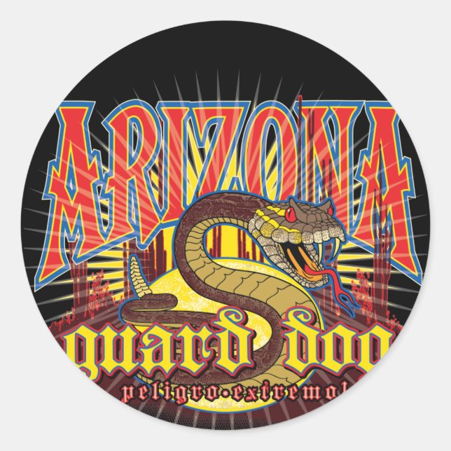 Arizona Snake on Guard Classic Round Sticker (Front)