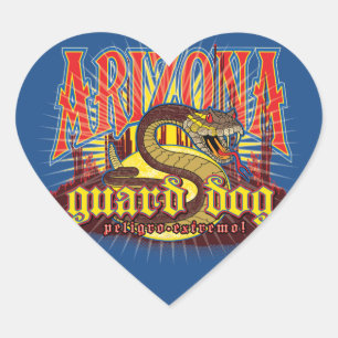 Arizona Snake on Guard Heart Sticker