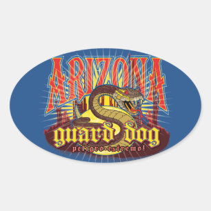 Arizona Snake on Guard Oval Sticker