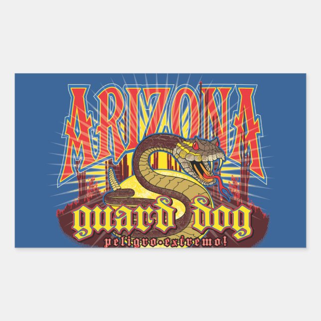 Arizona Snake on Guard Rectangular Sticker (Front)
