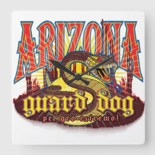 Arizona Snake on Guard Square Wall Clock