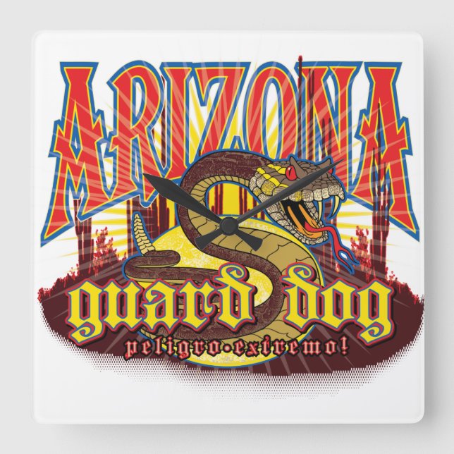 Arizona Snake on Guard Square Wall Clock (Front)