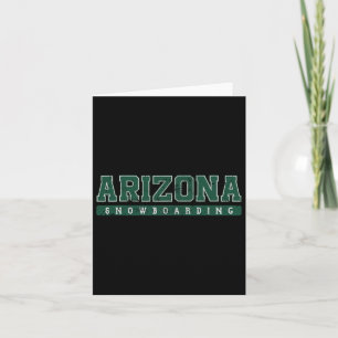 Arizona Snowboarding Green Vintage Text Card