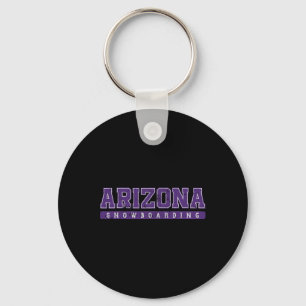 Arizona Snowboarding Purple Vintage Text Key Ring