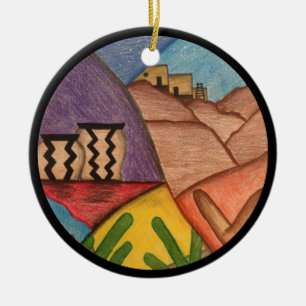 Arizona Southwest Desert Christmas Ceramic Ornament