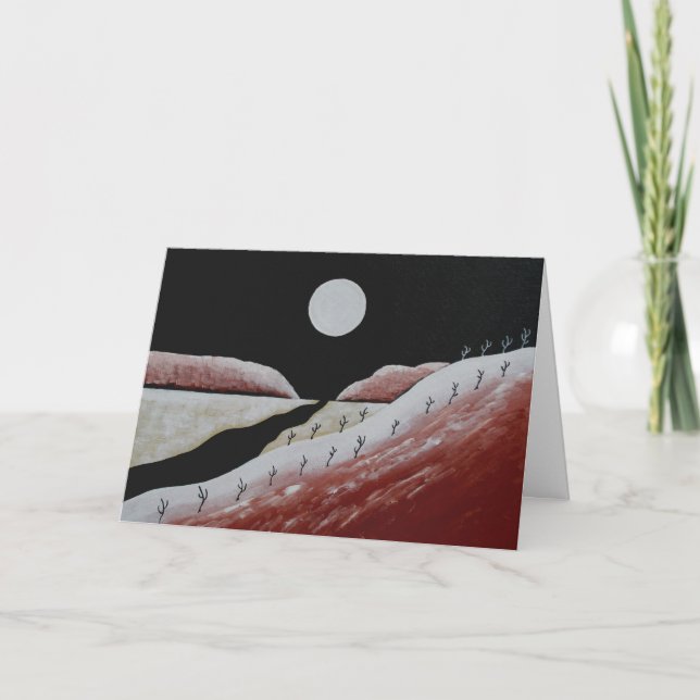 Arizona Southwest Desert Folk Art Greeting Card (Front)