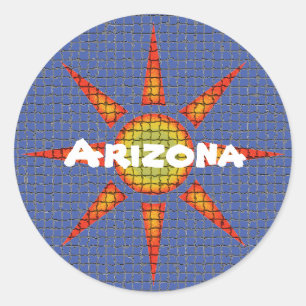 Arizona Southwest Style Sun Tiled Mosaic Classic Round Sticker