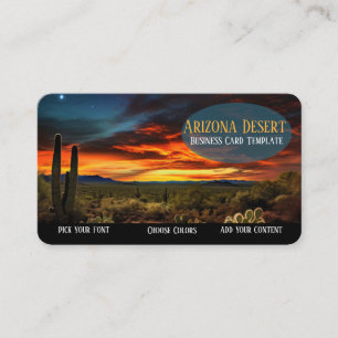 Arizona Southwestern Sunset Desert Business Card